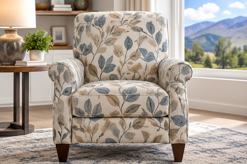La-Z-Boy chair in floral patterned upholstery fabric